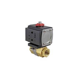 Rc 3/8-86-1-RT-6-A512D Gemini Valve Brass ball valve with pneumatic double acting actuator