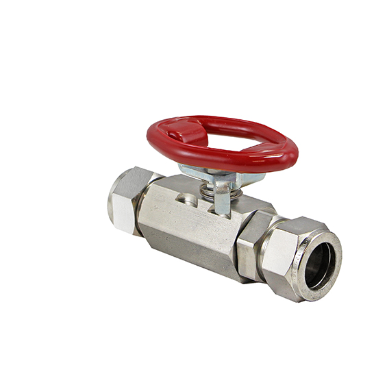 3/8" Tube Compression Stainless Steel Manual Ball Valve with Rotating Handle