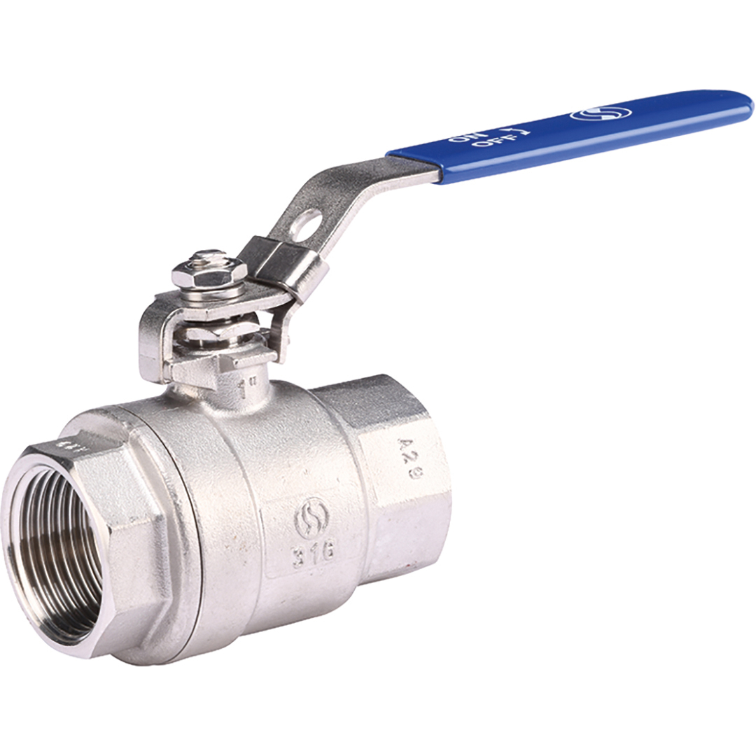 Stainless steel ball valve 715 2-piece body BSP female/female - DN008 - 1/4"