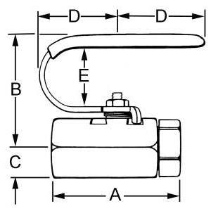 NPT DN050 - 2" 2-piece ball valve model 86 Carbon Handle 
