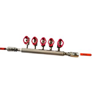 Air Header 2" with 5 devices 1/4" including high end valves