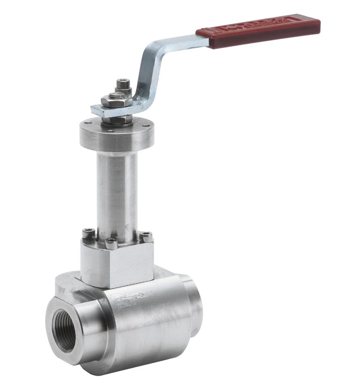 2-piece threaded ball valve for medium temperatures from -50°C up to +400°C available with soft or metal seats 