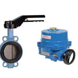 ELECTRICALLY CONTROLLED WAFER TYPE BUTTERFLY VALVE DN040 - with handwheel