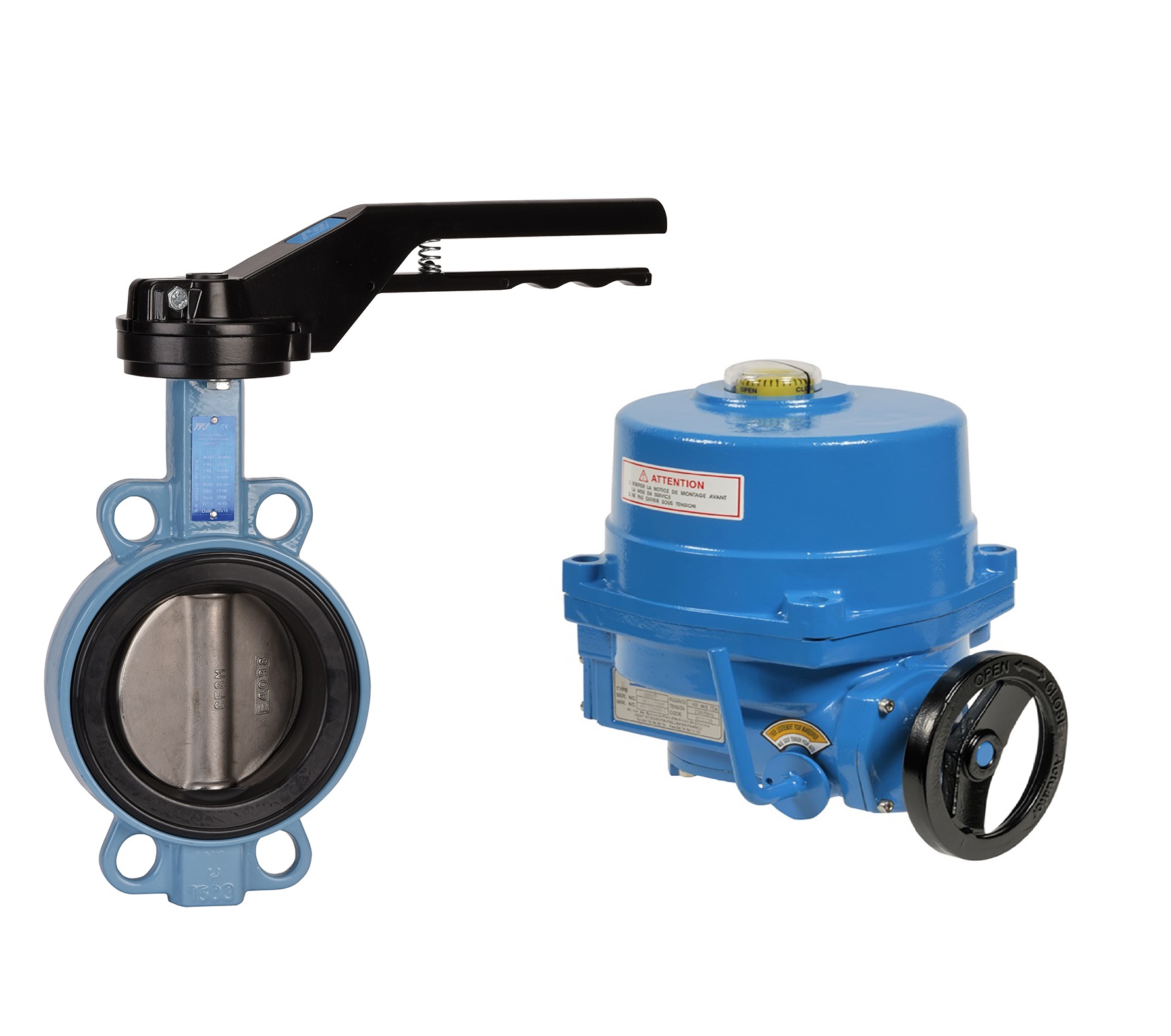 GV-1153NA ELECTRICALLY CONTROLLED WAFER TYPE BUTTERFLY VALVE DN080 - with handwheel