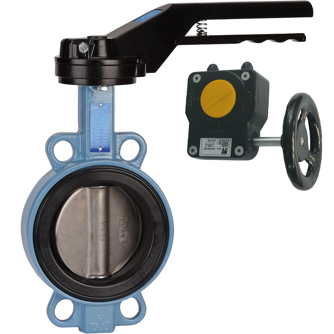 Ductile iron butterfly valve 1153 wafer CF8M/EPDM gearbox - DN200 - 8"