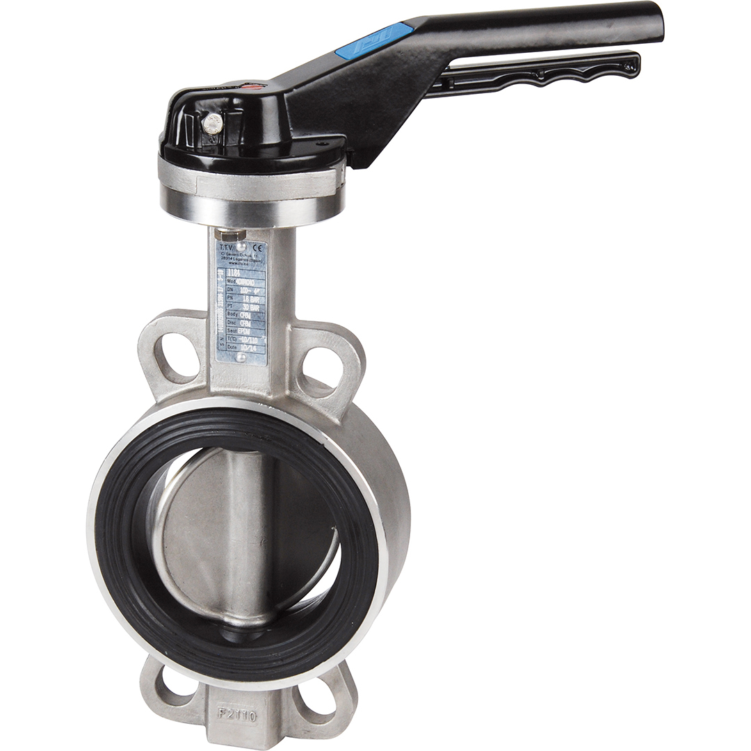 Stainless steel butterfly valve GV1184 wafer CF8M disc/EPDM seat - DN080 - 3"