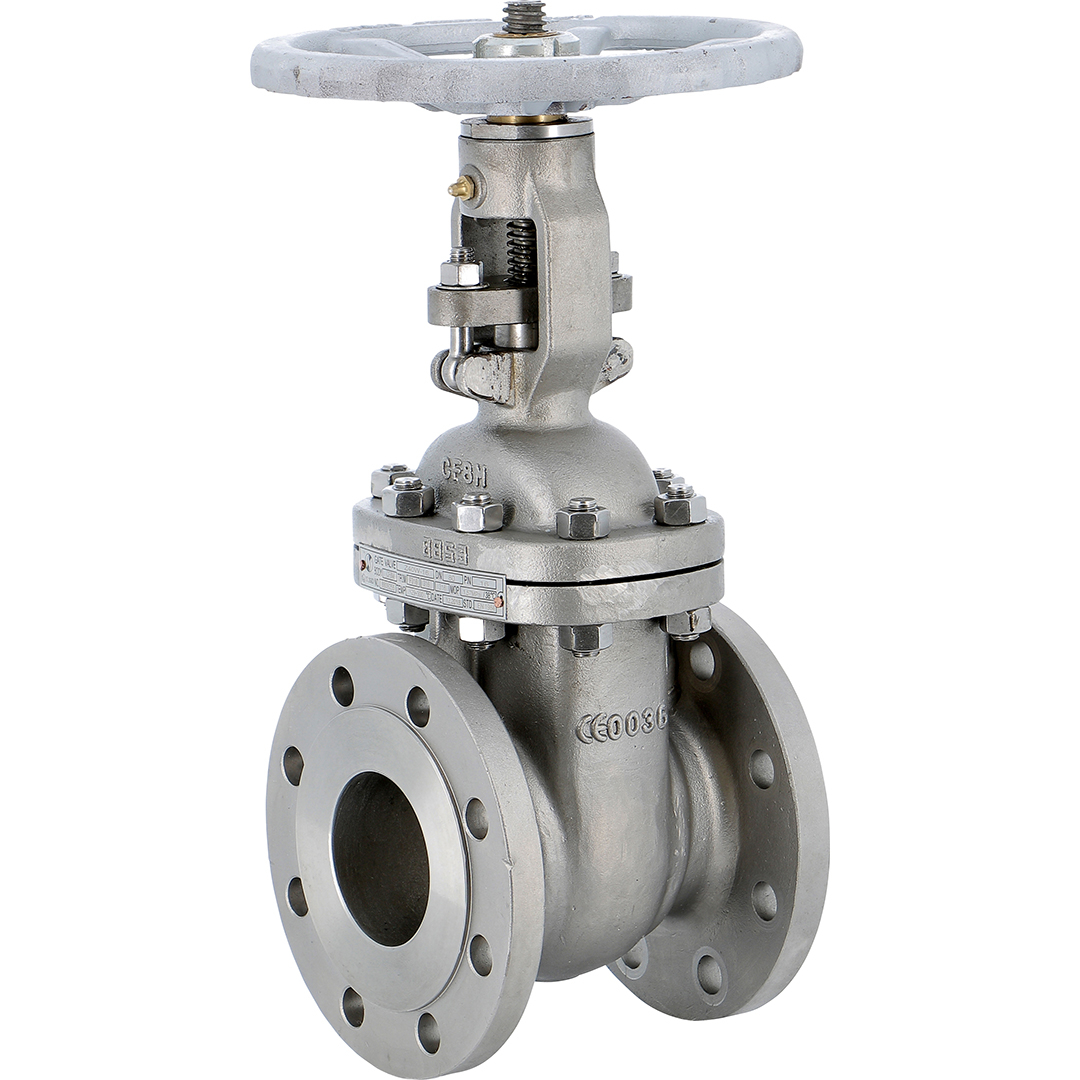 Cast stainless steel CF8M gate valve GV148 RF PN16 DIN F4 - DN100