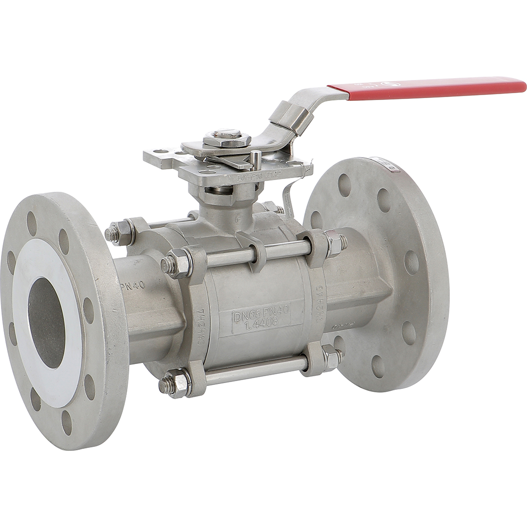 Stainless steel ball valve GV711 3-piece body RF PN40 + ISO pad