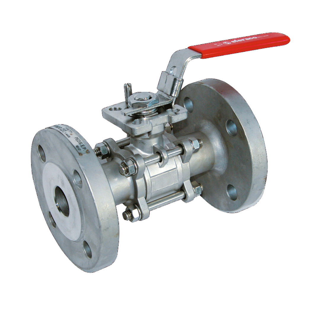 Stainless steel ball valve GV711XS 3 piece body RF PN40 ISO pad