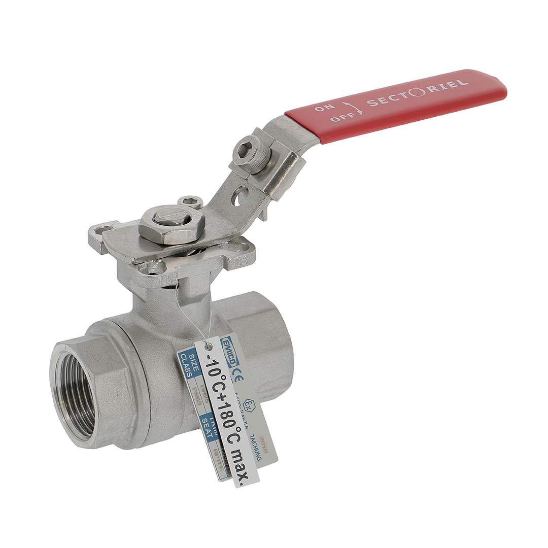 Stainless steel ball valve 715XS 2 piece body BSP + ISO pad