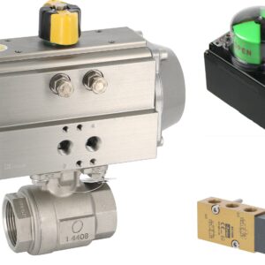 2 piece stainless steel ball valve  - Pneumatic actuated including Limit Switch - 1/2" ATEX certified