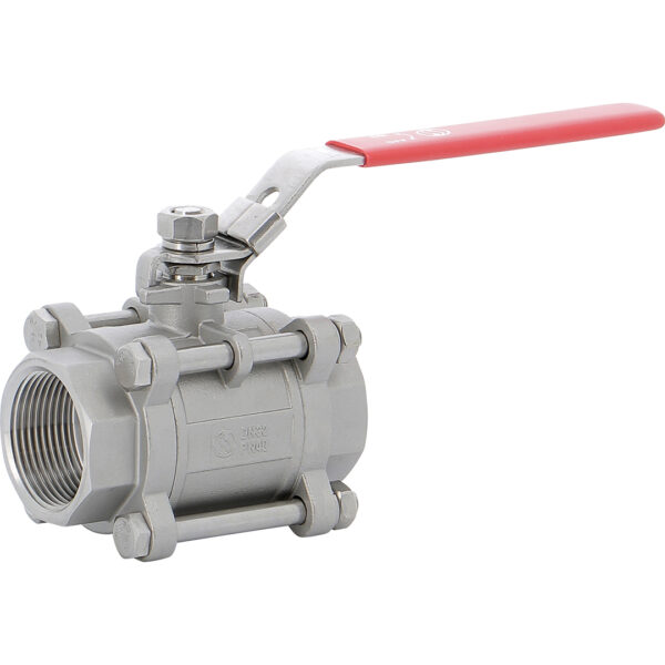 Stainless steel ball valve GV744 3-piece body NPT 1/2'' - DN015 - 1/2"