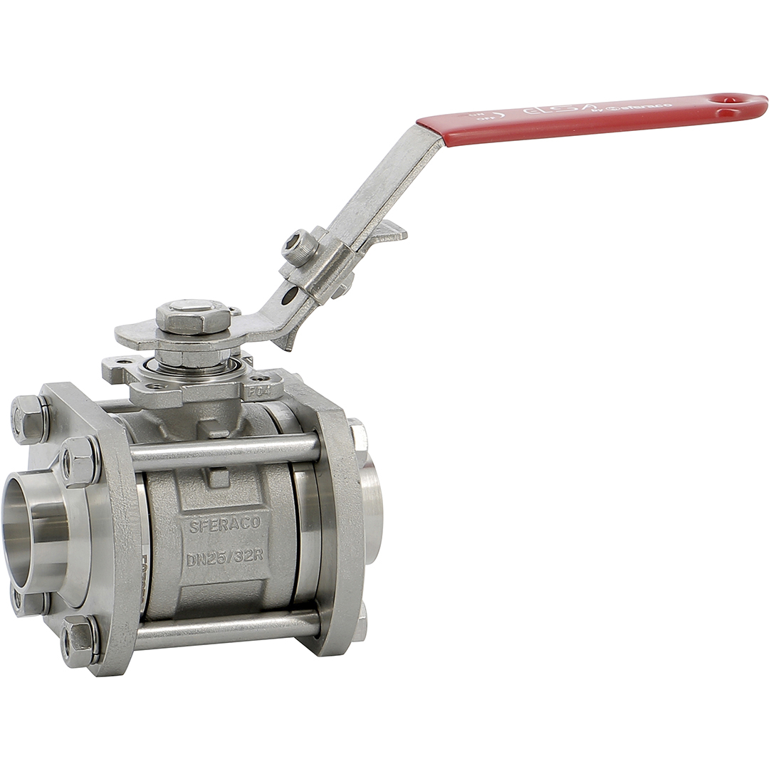 Stainless steel ball valve GVELIT with BW ISO rotating ends - DN008 - 1/4"