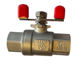 Stainless steel ball valve GV706 2 piece body BSP DIN M3 1/2&#039;&#039;  and butterfly handle