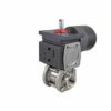 1-1/2" NPT Stainless Steel Double Acting Pneumatic Actuated 3-piece Ball Valve With Limit Switch