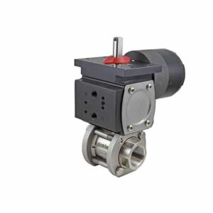 1-1/2" NPT Stainless Steel Double Acting Pneumatic Actuated 3-piece Ball Valve With Limit Switch