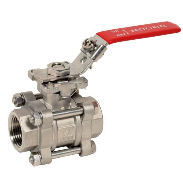 Stainless steel ball valve GV746XS 3 piece body BSP direct mounting 3/4"