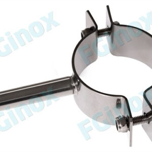 ROUND WELD. PIPE HOLDER DIN 22 ST. STEEL 304 / WITH ROD